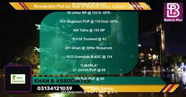 Residential Plot for Sale in Bahria Town, Lahore - (BP-94211)