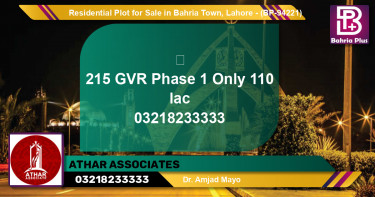 Residential Plot for Sale in Bahria Town, Lahore - (BP-94221)