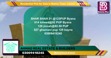 Residential Plot for Sale in Bahria Town, Lahore - (BP-94222)