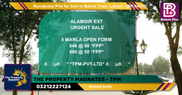 Residential Plot for Sale in Bahria Town, Lahore - (BP-94230)