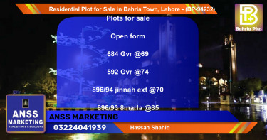 Residential Plot for Sale in Bahria Town, Lahore - (BP-94232)