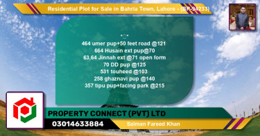 Residential Plot for Sale in Bahria Town, Lahore - (BP-94233)