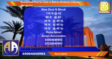 Residential Plot for Sale in Bahria Orchard, Lahore - (BP-94234)