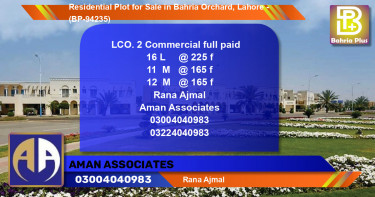 Residential Plot for Sale in Bahria Orchard, Lahore - (BP-94235)