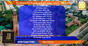 Residential Plot for Sale in Bahria Town, Lahore - (BP-94236)