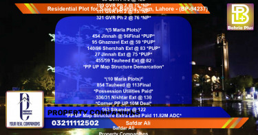 Residential Plot for Sale in Bahria Town, Lahore - (BP-94237)