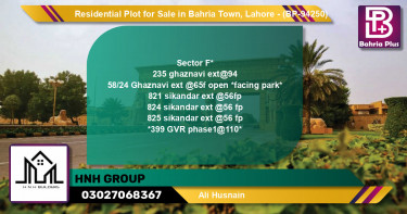 Residential Plot for Sale in Bahria Town, Lahore - (BP-94250)