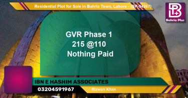 Residential Plot for Sale in Bahria Town, Lahore - (BP-94267)