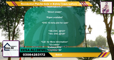 Residential Plot for Sale in Bahria Town, Lahore - (BP-94278)