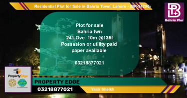 Residential Plot for Sale in Bahria Town, Lahore - (BP-94296)