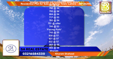 Residential Plot for Sale in Bahria Town, Lahore - (BP-94299)