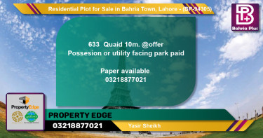 Residential Plot for Sale in Bahria Town, Lahore - (BP-94305)