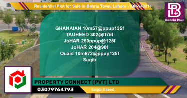 Residential Plot for Sale in Bahria Town, Lahore - (BP-94321)