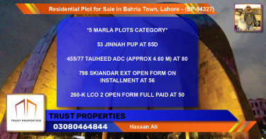 Residential Plot for Sale in Bahria Town, Lahore - (BP-94327)