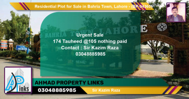 Residential Plot for Sale in Bahria Town, Lahore - (BP-94360)