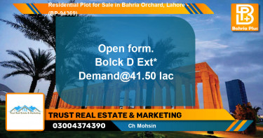 Residential Plot for Sale in Bahria Orchard, Lahore - (BP-94369)