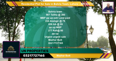 Residential Plot for Sale in Bahria Town, Lahore - (BP-94410)