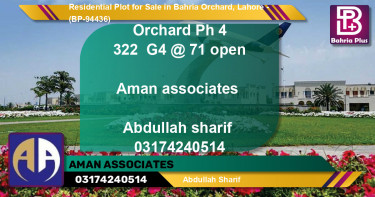 Residential Plot for Sale in Bahria Orchard, Lahore - (BP-94436)