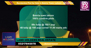 Residential Plot for Sale in Bahria Town, Lahore - (BP-94439)