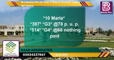 Residential Plot for Sale in Bahria Orchard, Lahore - (BP-94454)
