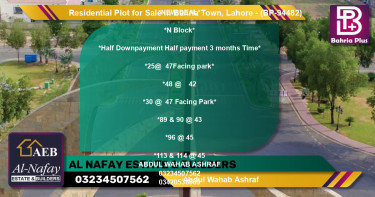 Residential Plot for Sale in Bahria Town, Lahore - (BP-94482)