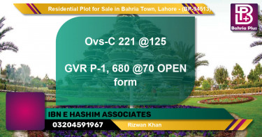 Residential Plot for Sale in Bahria Town, Lahore - (BP-94513)