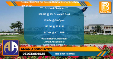 Residential Plot for Sale in Bahria Orchard, Lahore - (BP-94521)