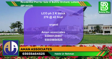 Residential Plot for Sale in Phase 2 - K Block -  Bahria Orchard, Lahore - (BP-94528)