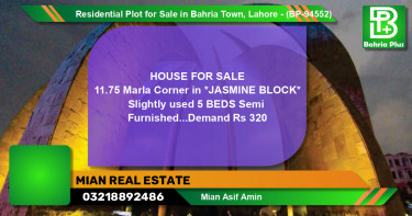 Residential Plot for Sale in Bahria Town, Lahore - (BP-94552)