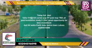 Residential Plot for Sale in Bahria Town, Lahore - (BP-94554)