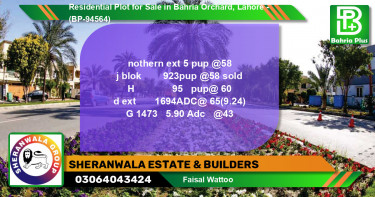 Residential Plot for Sale in Bahria Orchard, Lahore - (BP-94564)