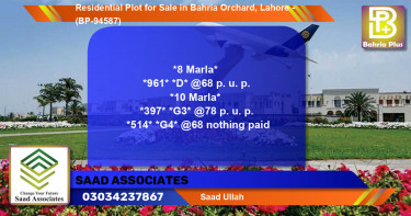 Residential Plot for Sale in Bahria Orchard, Lahore - (BP-94587)