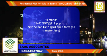 Residential Plot for Sale in Bahria Town, Lahore - (BP-94588)