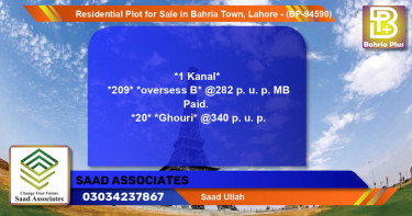 Residential Plot for Sale in Bahria Town, Lahore - (BP-94590)