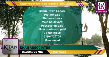 Residential Plot for Sale in Bahria Town, Lahore - (BP-94604)
