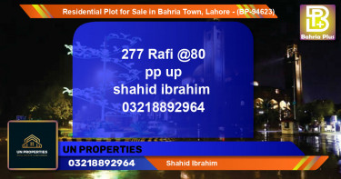 Residential Plot for Sale in Bahria Town, Lahore - (BP-94623)