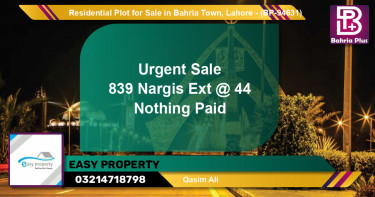 Residential Plot for Sale in Bahria Town, Lahore - (BP-94631)
