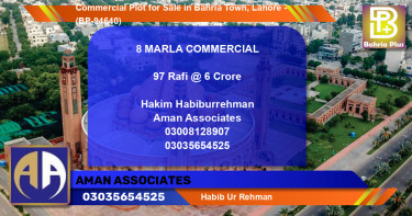 Commercial Plot for Sale in Sector E - Rafi Block -  Bahria Town, Lahore - (BP-94640)