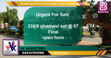 Residential Plot for Sale in Bahria Town, Lahore - (BP-94643)