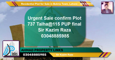Residential Plot for Sale in Bahria Town, Lahore - (BP-94645)