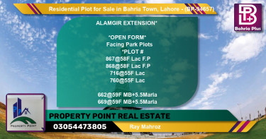 Residential Plot for Sale in Bahria Town, Lahore - (BP-94657)