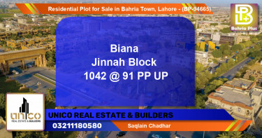 Residential Plot for Sale in Bahria Town, Lahore - (BP-94665)