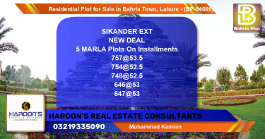 Residential Plot for Sale in Bahria Town, Lahore - (BP-94666)