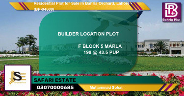 Residential Plot for Sale in Bahria Orchard, Lahore - (BP-94689)