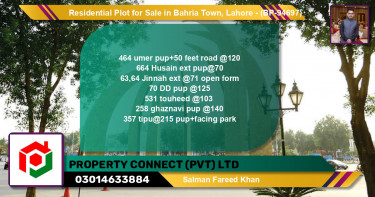 Residential Plot for Sale in Bahria Town, Lahore - (BP-94697)