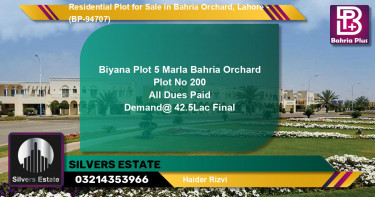 Residential Plot for Sale in Bahria Orchard, Lahore - (BP-94707)