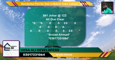 Residential Plot for Sale in Bahria Town, Lahore - (BP-94722)