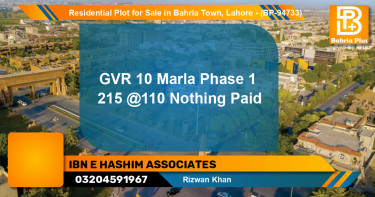 Residential Plot for Sale in Bahria Town, Lahore - (BP-94733)