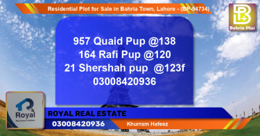 Residential Plot for Sale in Bahria Town, Lahore - (BP-94734)