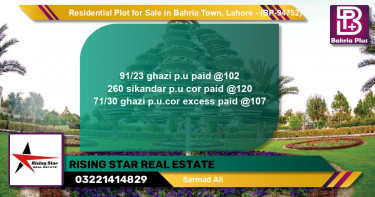 Residential Plot for Sale in Bahria Town, Lahore - (BP-94752)